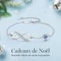 LOUISA SECRET Bracelet Femme Argent 925 Infini, Bracelet d’amour Femme Réglable, Bijoux Femme Cadeaux Noël Femme Anniversaire Fê
