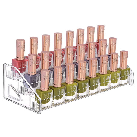 JessLab Organisateur de Vernis à Ongles, 3 Niveaux Porte Huile Essentielle Présentoir Cosmétique Organisateur en Acrylique Trans
