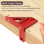 TNEDFOD 3D Multi Angle Équerre Menuisier, Équerre Charpentier Règle de Mesure pour le Travail du Bois, Multifonctionnel en Alumi