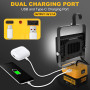 T-SUN Projecteur de Chantier pour Dewalt Batterie, 60W Projecteur LED Rechargeable, 4500LM Lampes de Travail Portable Pour l'ate