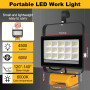 T-SUN Projecteur de Chantier pour Dewalt Batterie, 60W Projecteur LED Rechargeable, 4500LM Lampes de Travail Portable Pour l'ate