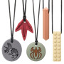 Collier sensoriel à mâcher CLDY pour l'autisme et le TDAH – Lot de 5 jouets à mâcher en silicone de qualité alimentaire pour enf