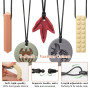Collier sensoriel à mâcher CLDY pour l'autisme et le TDAH – Lot de 5 jouets à mâcher en silicone de qualité alimentaire pour enf