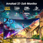 Amzfast Écran PC Gaming 27 Pouces Incurvé, 2k QHD(2560 x 1440), 180 Hz Moniteur, 1Ms MPRT, 1500R, sRGB 130%, Adpative Sync, HDR,