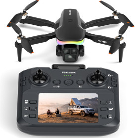 Drone avec 4K Caméra 1080pTélécommande par Écran,Lumière LED RVB FPV Quadricoptère pour Adultes Débutants,Mode Sans Tête Positio