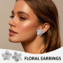 Boucles d’oreilles en or pour femmes, clou de fleurs, boucle vintage