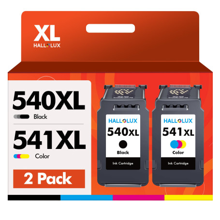 HALLOLUX Encre 540 et 541 XL Remplacement pour Canon 540 541 XL PG-540XL CL-541XL Compatibles pour PIXMA MG3650 MG3600 MG3550 MG