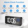 CHEREEKI Réveil Numérique, Horloge Numérique LED Reveil Matin Digital avec Température/Snooze/2 Alarme/12/24 Heure/Port de Recha