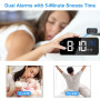 CHEREEKI Réveil Numérique, Horloge Numérique LED Reveil Matin Digital avec Température/Snooze/2 Alarme/12/24 Heure/Port de Recha