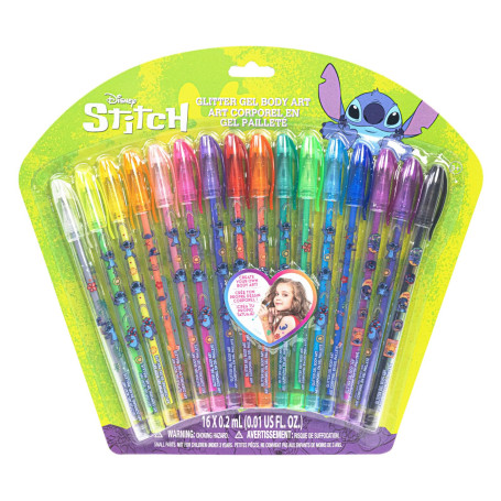 Stitch Coffret de 16 stylos à paillettes, couleurs vives et paillettes, à partir de 3 ans par Townley Girl