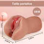 2 En 1 Masturbateur Réaliste Homme Poche Chatte Réaliste Grande Masturbation Réaliste Avec Vagin Serré Ouverture Anal Fellation 