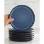 Pure Living Service de table en faïence pour 6 personnes, 24 pièces, vainqueur du test, ensemble de vaisselle en faïence méditer