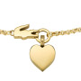 Lacoste Bracelet en Chaîne pour Femme Collection LOVE MY CROC en Acier Inoxydable (Doré ou Argenté) avec Breloques Cœur et Croco