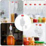 TTYSHIP® 5 Pièces Barboteur Fermentation, Airlock Fermentation en Plastique Transparent avec 5 Bonde de Fermentation pour Brasse