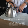 FLORINA - Bouilloire Inox (2,5 l) I Bouilloire Sifflante BRILLO I Poignée Résistante à la Chaleur I Bouilloire non Electrique I 