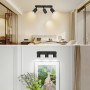 Dehobo Plafonnier LED 3 Spots Noir, GU10 Eclairage de Plafond Orientable à 350° Spots de Plafond Max. 50 Watt par Spot, Applique