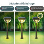 Linkind Lampes Solaires de Jardin, 3000K Blanc Chaud, Lampes Solaires d'Extérieur avec Détecteur de Lumière, 3 Modes d'Éclairage