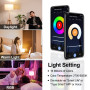 ANTELA Ampoule Connectée WiFi E27 LED RGB+CCT 2700K-6500K, Compatible Avec Alexa/Google Home, Ampoule Intelligente, 8PCS