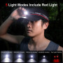 klarus HM3 Lampe frontale Rechargeable 670 lumens + lumière rouge d'avertissement, lampe d'épaule réglable à 180 ° et lampe à pi