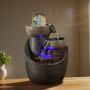 Zen'Light - Fontaine d’Intérieur Malla Cascade Jarre Mur d'eau Effet Pierre Naturelle avec Lumière LED Coloré - Déco d’intérieur