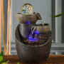 Zen'Light - Fontaine d’Intérieur Malla Cascade Jarre Mur d'eau Effet Pierre Naturelle avec Lumière LED Coloré - Déco d’intérieur