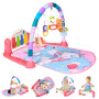 AOMIG Tapis d'eveil Piano,Tapis d'eveil Bebe Tapis de Musical pour Bebe Contient 5 Jouets Suspendus Amovibles 3 Modes de Clavier