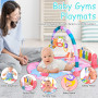 AOMIG Tapis d'eveil Piano,Tapis d'eveil Bebe Tapis de Musical pour Bebe Contient 5 Jouets Suspendus Amovibles 3 Modes de Clavier