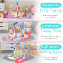 AOMIG Tapis d'eveil Piano,Tapis d'eveil Bebe Tapis de Musical pour Bebe Contient 5 Jouets Suspendus Amovibles 3 Modes de Clavier