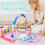 AOMIG Tapis d'eveil Piano,Tapis d'eveil Bebe Tapis de Musical pour Bebe Contient 5 Jouets Suspendus Amovibles 3 Modes de Clavier