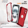 ORETECH Coque pour iPhone 16 Plus + 2 Pièces Verre Trempé Protection écran, Antirayures Rigide PC Avant et Souple TPU Arrière Pr
