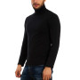Toocool Pull à Col Roulé pour Homme - Chaud, Coupe Slim, Doublure Polaire en Peluche, Coton pour Les Activités de Plein Air LO-A
