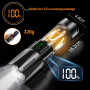 Relybo Lampe Torche Led Ultra Puissante, Torche Led Puissante Rechargeable 500000 Lumen, Lampe Tactique, 2 Interrupteurs, Gradat