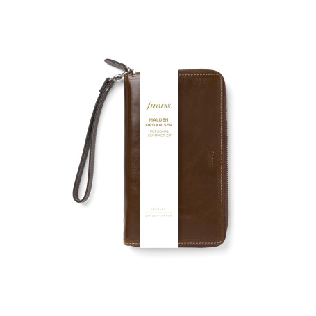 Filofax Malden Organiseur personnel compact à fermeture éclair avec dragonne Ocre