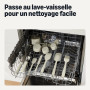 Amazon Basics Lot de 5 Spatules en Silicone, Sans BPA, Adaptées à la Chaleur, Passent au Lave-Vaisselle, Gris Lin