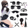Kits de Bondage 11 Pièces Érotique BDSM Sex Menottes Sextoys, SM Set Adultes Toy Parfait Ensemble de Jouets Sexuels Érotiques Re