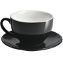 ionEgg Tasse à café en porcelaine avec soucoupe pour cappuccino, latte et thé Noir 220 ml