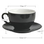 ionEgg Tasse à café en porcelaine avec soucoupe pour cappuccino, latte et thé Noir 220 ml