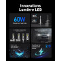 NOVSIGHT Ampoule H1 LED - 1:1 Taille Design 24000LM 6500K Blanc Puissant H1 LED 600% Luminosité Kit de Conversion Halogène Ampou