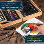 Artina 127pcs Set de Peinture XXL avec Coffret en Bois FSC® Bologna – Acrylique, Aquarelle, Crayons de Couleur, Crayons Pastel &
