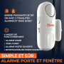 tiiwee Lot de 4 alarmes pour fenêtre et Porte - Protection Anti-effraction - 120 DB - avec Piles (4)