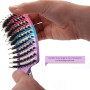 Brosse Cheveux demelante Magique [ Brosse ROSE Arc-en-Ciel NE TIRE PAS ] Poil de Sanglier 100% Naturelle - Pour démêler en douce