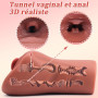 742G 2 EN 1 Masturbeuse Homme Masturbateur Réaliste, Poche Chatte Réaliste Vaginette Silicone Anal Sex Toy Masturbateurs Masculi