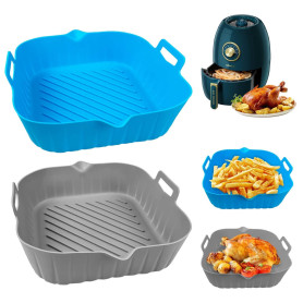 Silicone Air Fryer, 2 Pièces Moule Air Fryer, 20cm Moule Silicone air Fryer, Réutilisable Plat Silicone air Fryer, Air Fryer Sil
