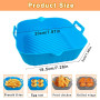 Silicone Air Fryer, 2 Pièces Moule Air Fryer, 20cm Moule Silicone air Fryer, Réutilisable Plat Silicone air Fryer, Air Fryer Sil