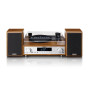 Lenco MC-160WD Chaîne stéréo avec Platine Vinyle - Radio Dab+/FM, Bluetooth 5.0, encodage MP3 Direct Via USB, entraînement par C