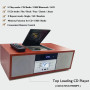 Chaîne Hi-FI Stéréo Bluetooth,WISCENT Vintage Micro HiFi Systems Lecteur CD, 30W RMS avec Streaming Audio Bluetooth, Poste Lecte