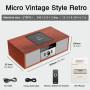 Chaîne Hi-FI Stéréo Bluetooth,WISCENT Vintage Micro HiFi Systems Lecteur CD, 30W RMS avec Streaming Audio Bluetooth, Poste Lecte