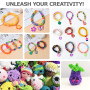 Elastique Bracelet Kit, 2500pcs Enfant Bracelets Élastique Caoutchouc Coloré pour Loom Bands avec Pendentifs,Clips,Perles,Boîte 
