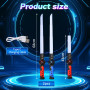 Meleager Sabre Laser Enfants, 2 Pièces Télescopique Sabre Laser LED((Bleu+Rouge)-15 Couleurs Changeantes, Rechargeable, Rétracta