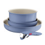 Tefal Ingenio Serenity, Batterie de cuisine 4pièces, Revêtement antiadhésif, Poignée amovible sécurisée, Design empilable, L829S